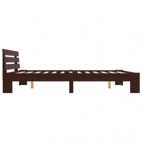 Sengeramme med gavl 180×200 cm - massivt fyrretræ, mørkebrun