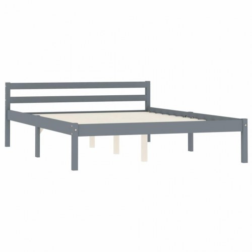 Sengestel i massivt fyrretræ 140 x 200 cm - grå