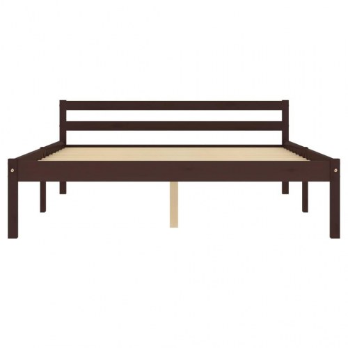 Sengestel 120x200 cm massivt fyrretræ mørkebrun