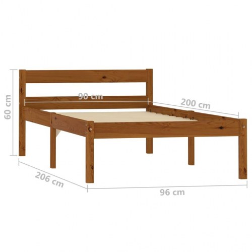 Sengeramme uden madras i massivt fyrretræ 90 x 200 cm