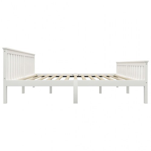 Sengestel massivt fyrretræ 180 x 200 cm hvid