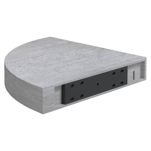Hjørnehylde 25x25x3,8 cm MDF betongrå