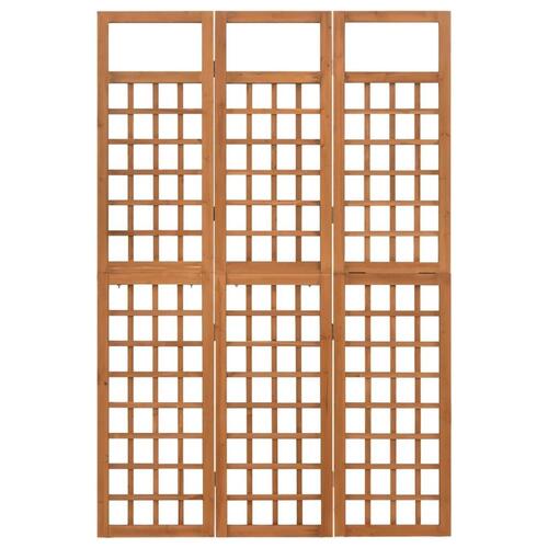 3-panels rumdeler/espalier 121x180,5 cm massivt grantræ