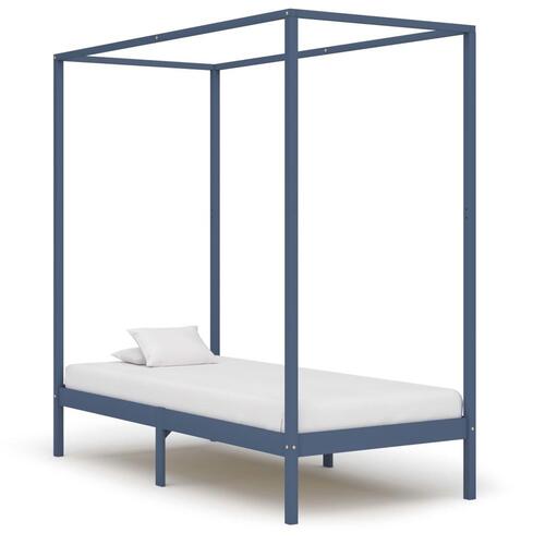 Sengestel til himmelseng 90 x 200 cm massivt fyrretræ grå