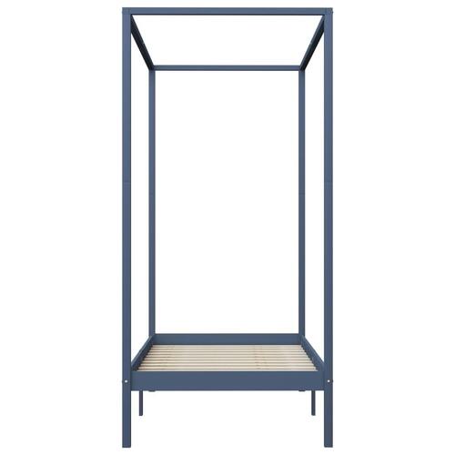 Sengestel til himmelseng 90 x 200 cm massivt fyrretræ grå