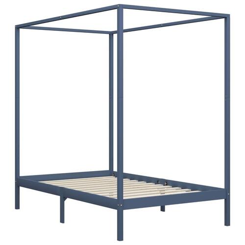 Sengestel til himmelseng 140 x 200 cm massivt fyrretræ grå