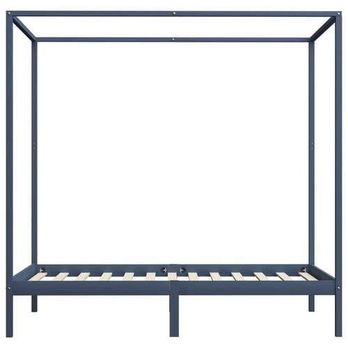 Sengestel til himmelseng 140 x 200 cm massivt fyrretræ grå