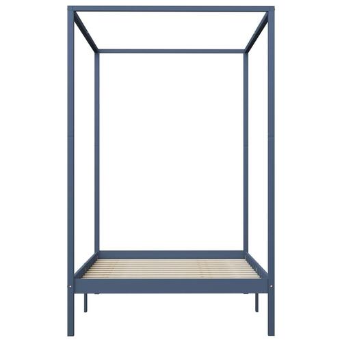 Sengestel til himmelseng 140 x 200 cm massivt fyrretræ grå