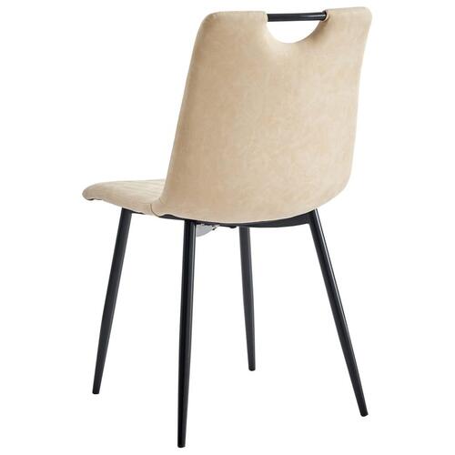 Spisebordsstole 4 stk. kunstlæder cremefarvet
