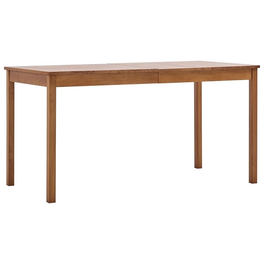 Spisebord 140 x 70 x 73 cm fyrretræ gyldenbrun