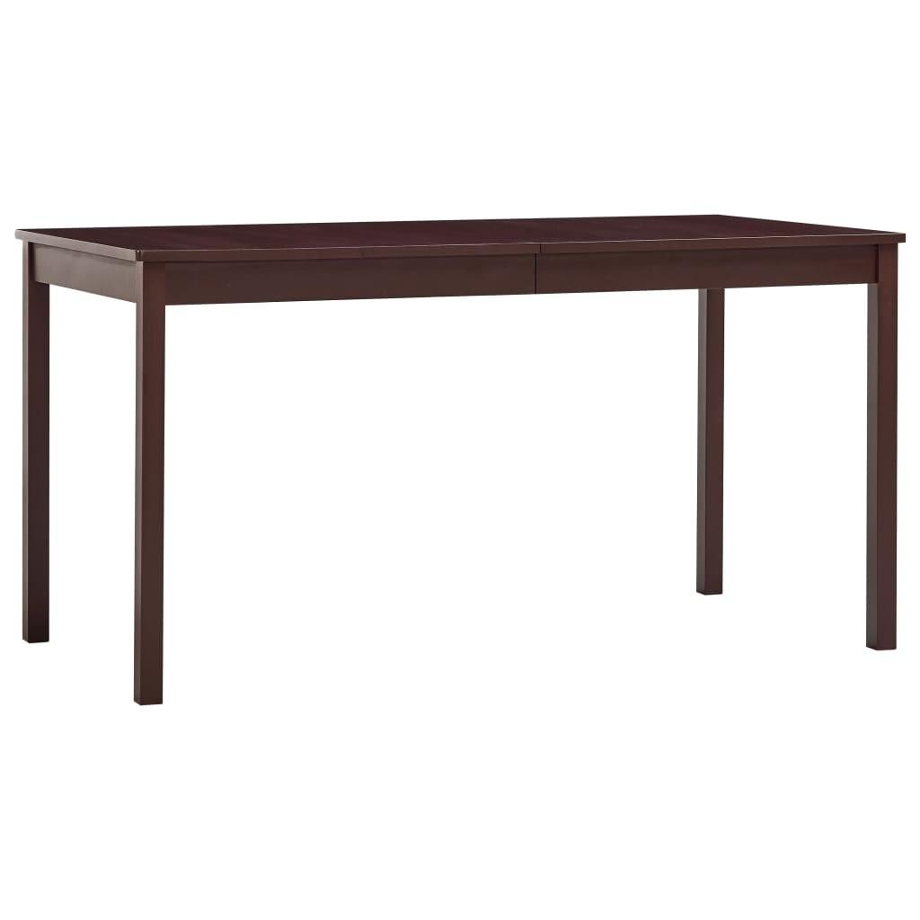 Spisebord 140 x 70 x 73 cm fyrretræ mørkebrun