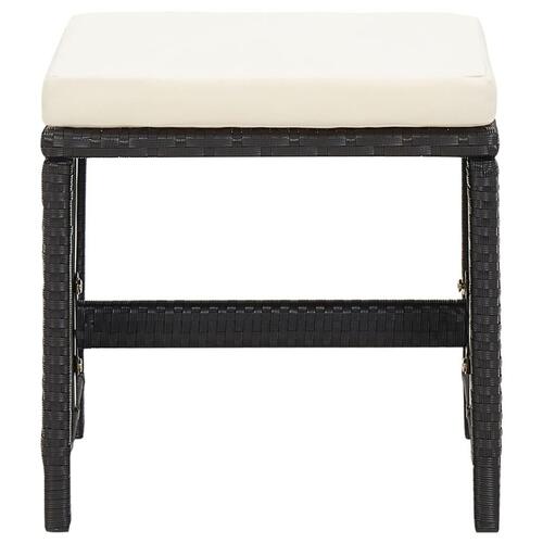Haveskamler 4 stk. med hynder polyrattan sort