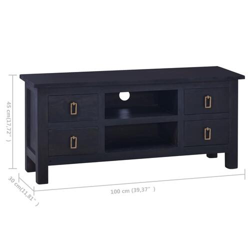 Tv-skab 100x30x45 cm massivt mahognitræ mørkebrun