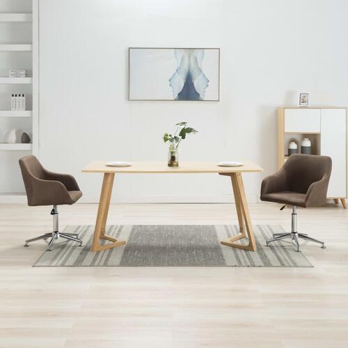 Drejelige spisebordsstole 2 stk. stof brun