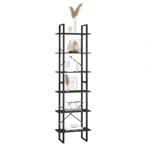 Opbevaringsreol 60x30x210 cm massivt fyrretræ sort