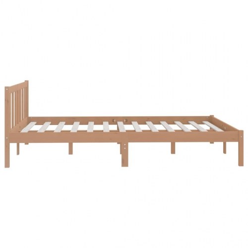 Sengeramme 120x200 cm massivt fyrretræ gyldenbrun