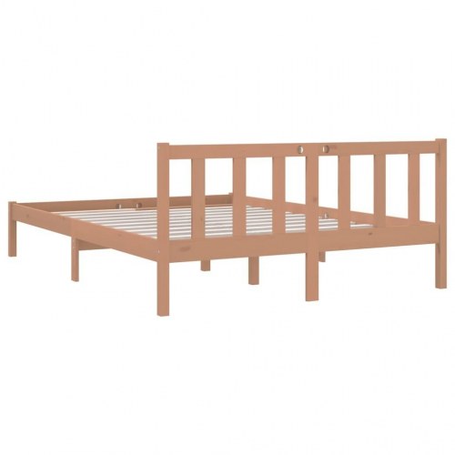 Sengeramme 120x200 cm massivt fyrretræ gyldenbrun