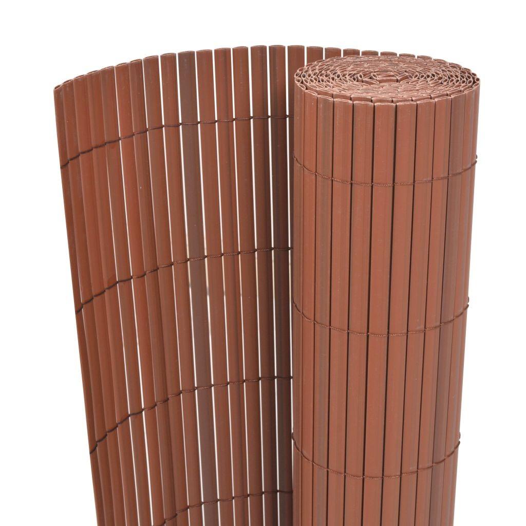 Dobbeltsidet havehegn PVC 90 x 300 cm brun