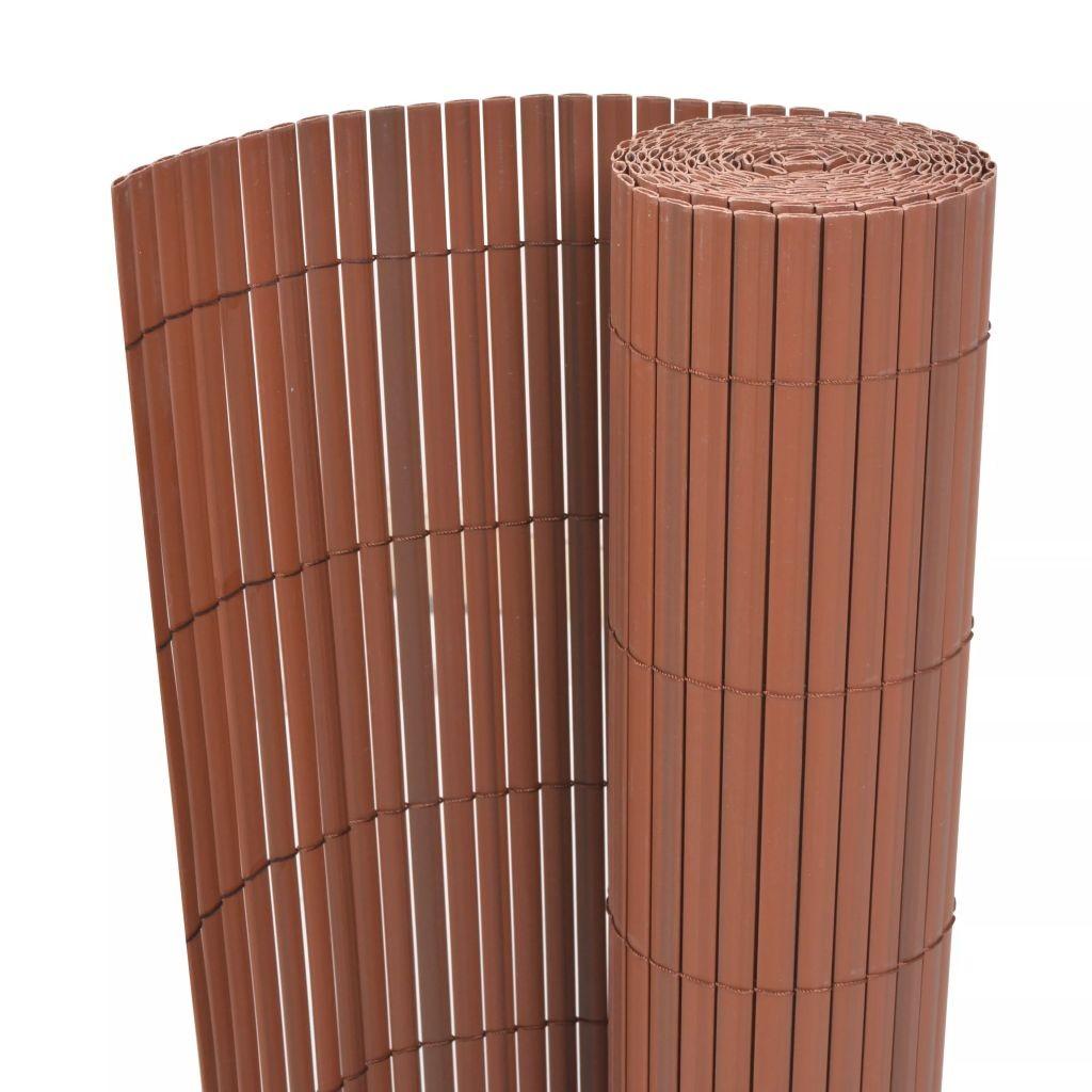 Dobbeltsidet havehegn PVC 90 x 500 cm brun