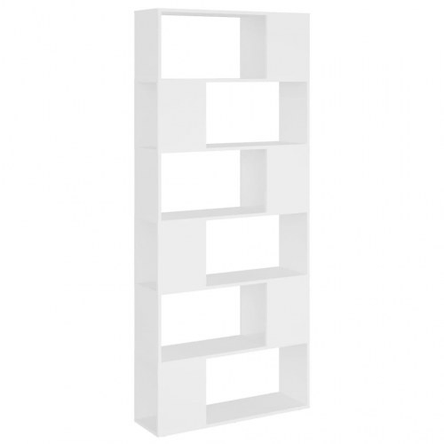 Bogreol/rumdeler - 80 × 24 × 186 cm - konstrueret træ, hvid