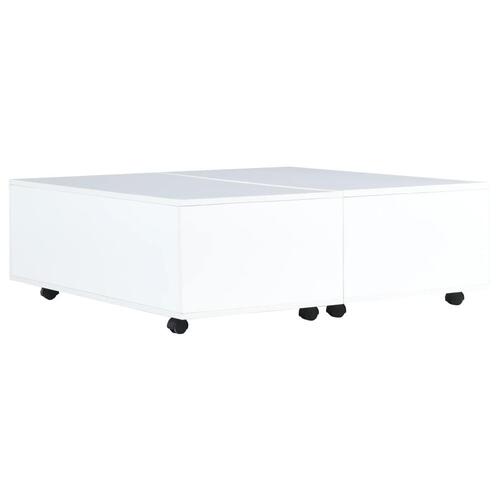 Sofabord 100x100x35 cm hvid højglans