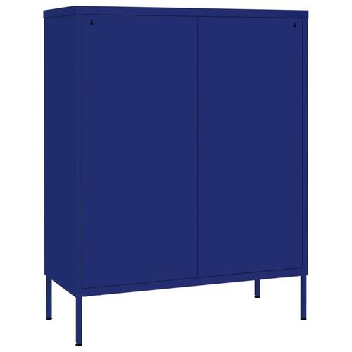 Kommode 80x35x101,5 cm stål marineblå