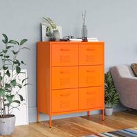 Kommode 80x35x101,5 cm stål orange