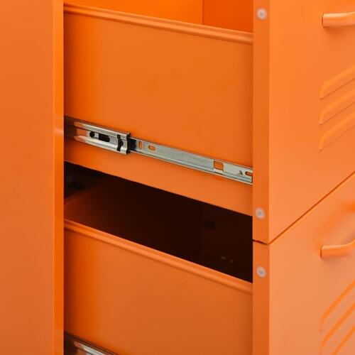 Kommode 80x35x101,5 cm stål orange
