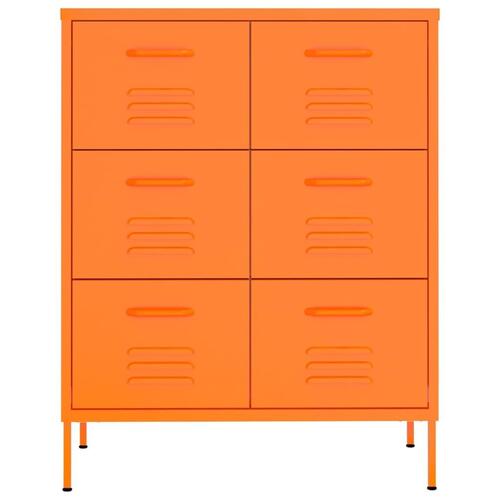 Kommode 80x35x101,5 cm stål orange