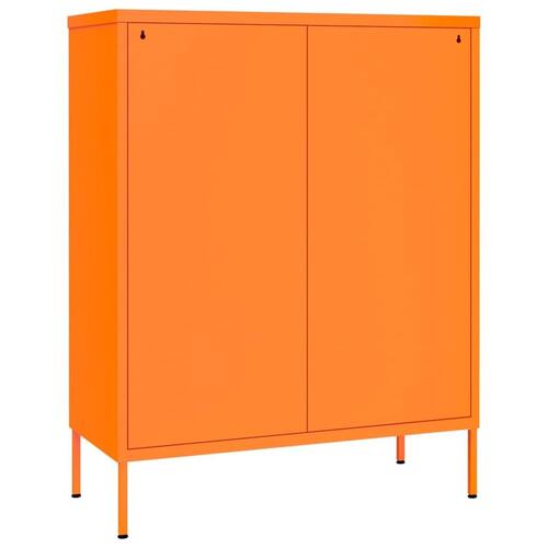 Kommode 80x35x101,5 cm stål orange
