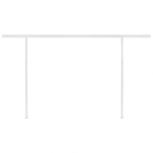 Markise m. stolper 4x3 m manuel betjening gul og hvid