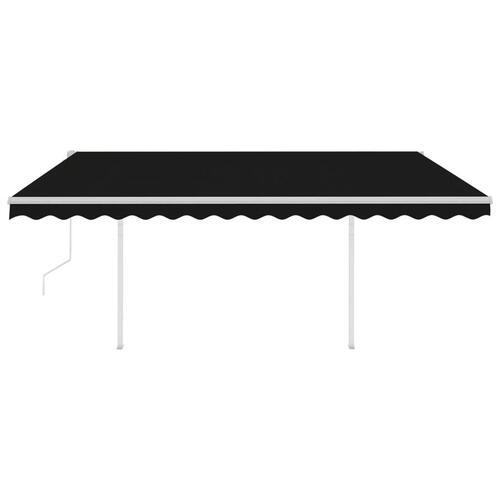 Markise m. LED + vindsensor 4x3,5 m automatisk antracit