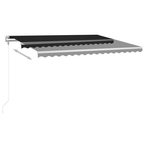 Markise m. LED-lys + vindsensor 4x3 m automatisk antracitgrå