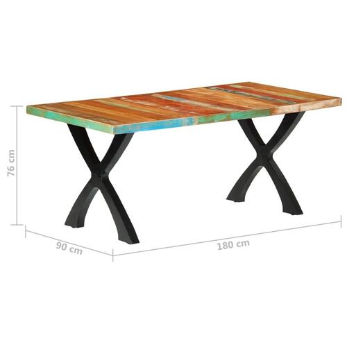 Spisebord 180 x 90 x 76 cm massivt genanvendt træ
