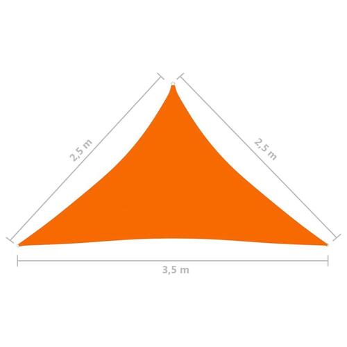 Solsejl 2,5x2,5x3,5 m trekantet oxfordstof orange