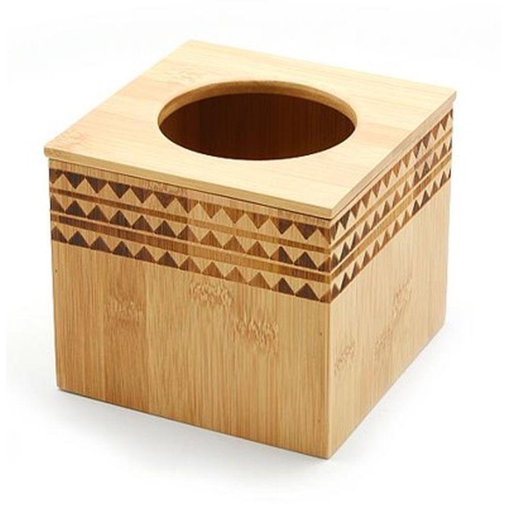 Lommetørklæde eller tørklæde kasse DKD Home Decor Bambus (12.4 x 12.4 x 11 cm)
