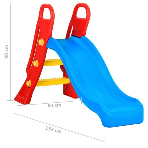 Rutsjebane til børn 135 cm foldbar flerfarvet