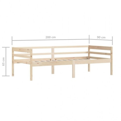 Sengeramme i massivt fyrretræ 90x200 cm - uden madras