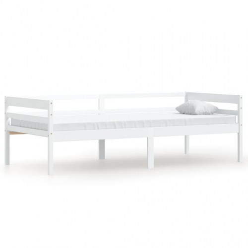 Sengeramme i massivt fyrretræ 90×200 cm - hvid