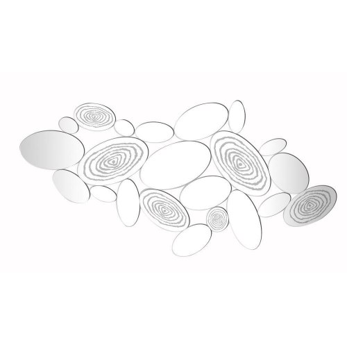 Vægspejl - sort, moderne, oval/cirkulær - 119 × 2 × 61 cm / 60 × 2 × 120 cm