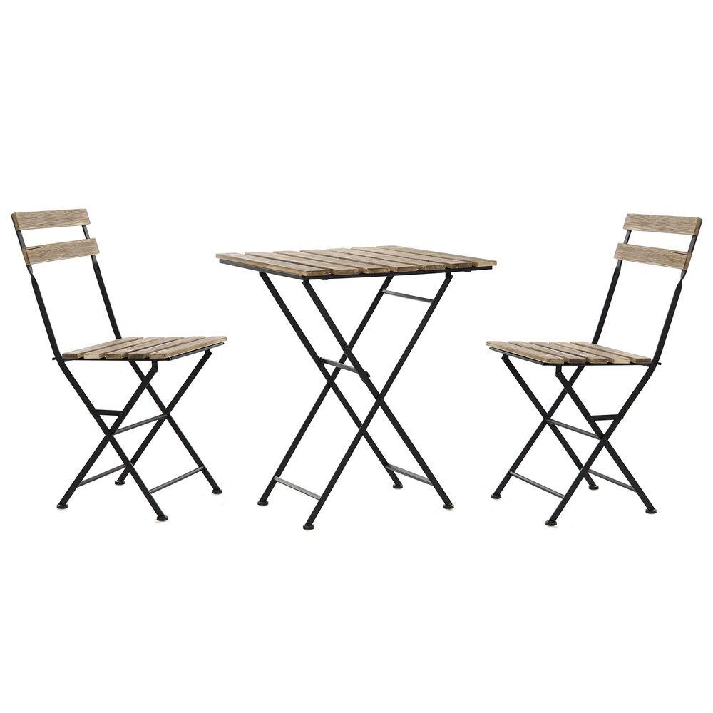 Spisebordsæt med stole 60 x 60 x 74 cm (3 stk)