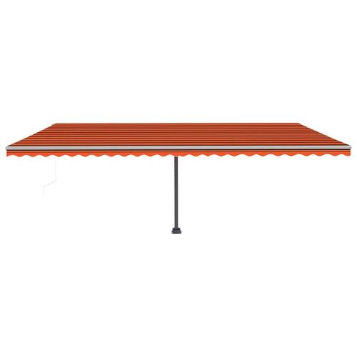 Markise m. LED + vindsensor 600x300 cm automatisk orange/brun