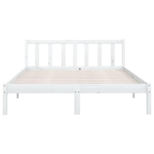 Sengestel 135x190 cm UK Double massivt fyrretræ hvid