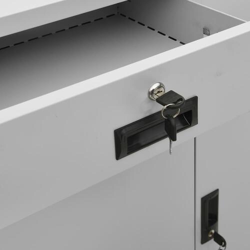 Kontorskab 90x40x102 cm stål lysegrå