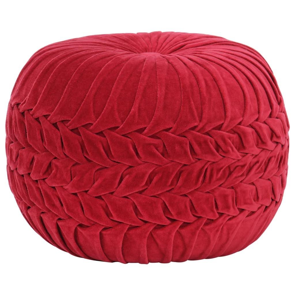 Puf bomuldsfløjl smock-design 40 x 30 cm rød