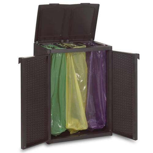 Affaldsspand med 2 døre 65x45x88 cm PP sort