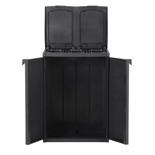 Affaldsspand med 2 døre 65x45x88 cm PP sort