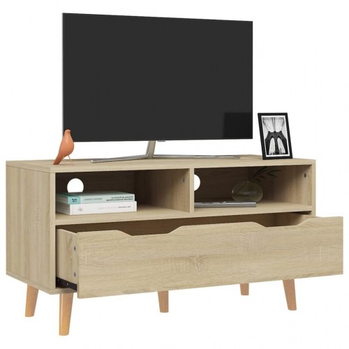 Tv-bord 90x40x48,5 cm konstrueret træ sonoma-eg