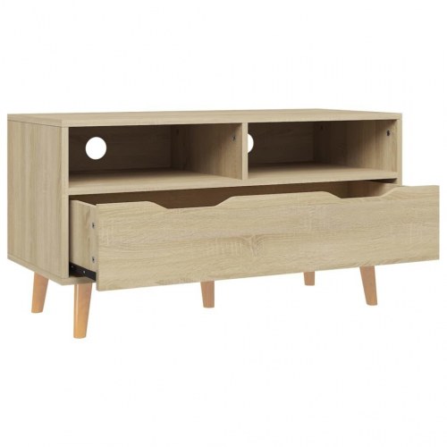 Tv-bord 90x40x48,5 cm konstrueret træ sonoma-eg