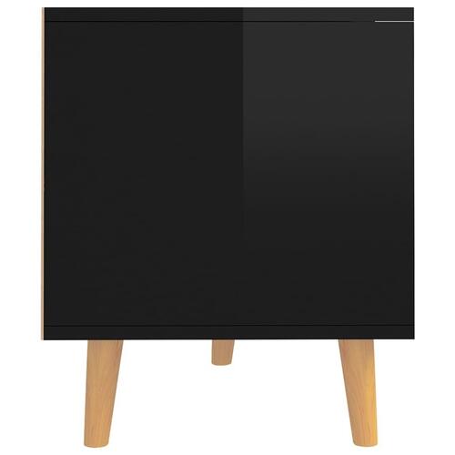 Tv-bord 90x40x48,5 cm konstrueret træ sort højglans